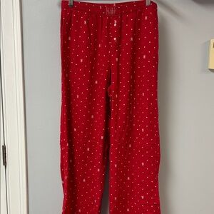 Victoria Secret Red Cotton Patterned Pajama Pants Sz L